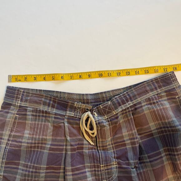 POLO by Ralph Lauren Plaid Swim Trunks Mens XXL Brown Board Shorts Beach Preppy - Picture 9 of 12